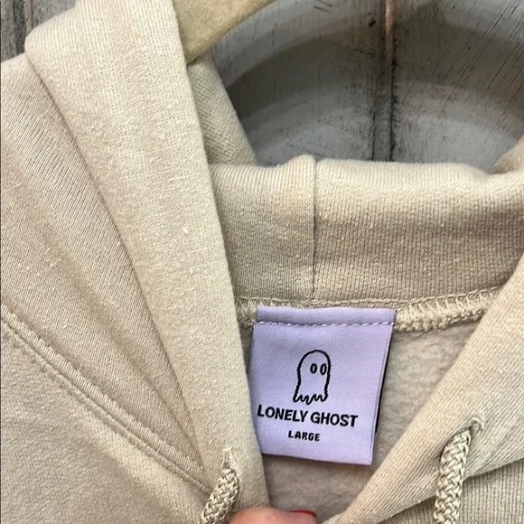 LONELY GHOST Cream Hoodie Sweatshirt - Picture 5 of 5